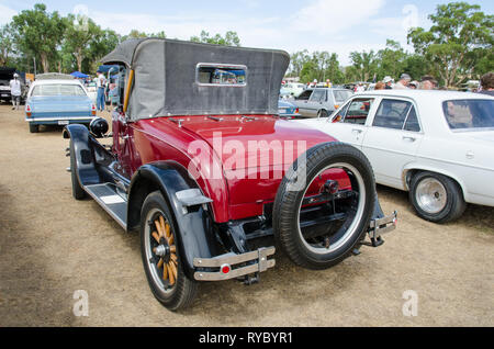 Rear view of 1927 Oldsmobile Cabriolet with Dicky seat closed. On display near Tamworth Australia March 2019. Stock Photo