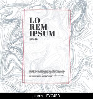 Template pink gold color frame on white and gray marble background and texture luxury style. Trendy pattern, poster, geometric brochure cover, cards,  Stock Vector