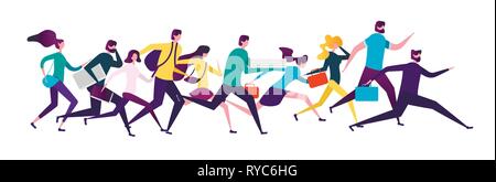 Business people running. Business team running to success. Colleagues businessman people concept. Stock Vector