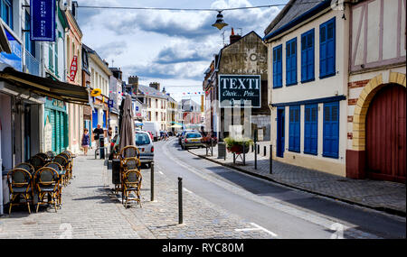 Street scene in Saint-Valery-sur-Somme, France Stock Photo