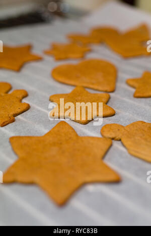 homemade gingerbread on baking plate Stock Photo