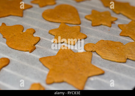 homemade gingerbread on baking plate Stock Photo