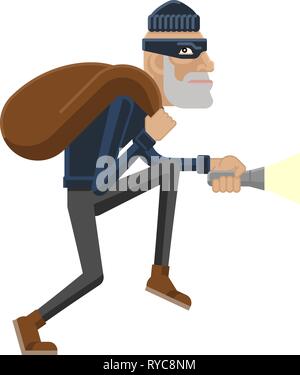 Thief Burglar Robber Criminal Cartoon Mascot Stock Vector
