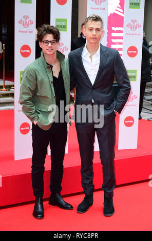 Bradley Simpson and James McVey from The Vamps attending the National Prince's Trust and TK Maxx & Homesense Awards 2019 held at the London Palladium. Stock Photo