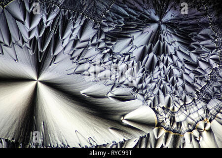 Chemistry and art.  This is ascorbic acid, commonly known as Vitamin  C, photographed in crystallized form Stock Photo
