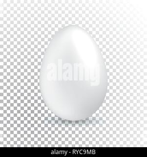 White Easter egg on transparent background. Easter square banner Stock Vector