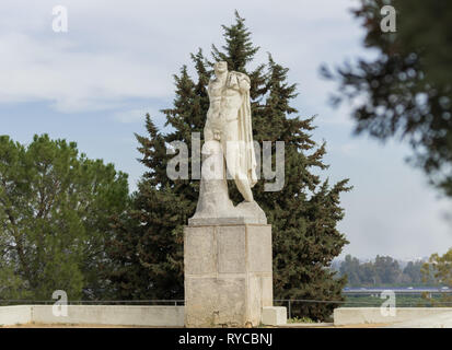 Replica of the heroic sculpture of Trajan in Itálica, Santiponce, Spain, March 2, 2019 Stock Photo