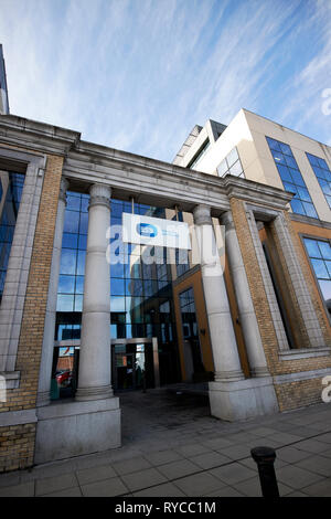 former ESB electricity supply board head office two gateway east wall road  Dublin Ireland now repurposed for housing asylum seekers and immigrants  Stock Photo - Alamy