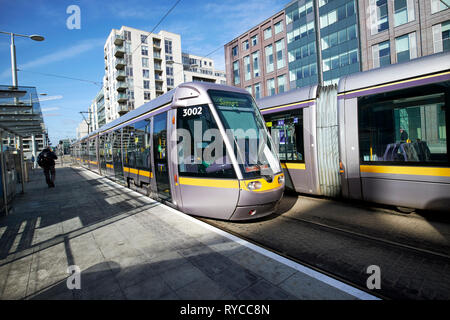 Luas dublins light rail system red route start at the point Dublin republic of Ireland Stock Photo