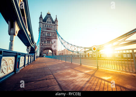 Spectacular Tower Bridge in London at sunset
