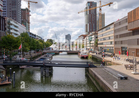 View on the Wijnhaven district, the high rise area in city center of Rotterdam Stock Photo