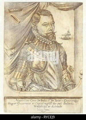 Portrait of Maximilian Hennin, Count Bossu, Paulus van Wtewael, 1573 Stock Photo