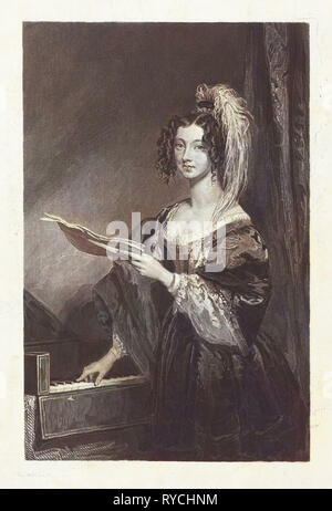 Lady before a piano, Johannes de Mare, Charles Robert Leslie, 1816 - 1889 Stock Photo