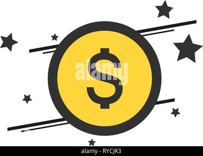 Shop now button dollar sign. shopping sign. Dollar money currency symbol with stars. Vector illustration Stock Vector