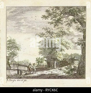 Village view, print maker: Johanna de Bruyn, 1732 - 1782 Stock Photo