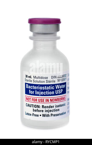 Bacteriostatic Water, BAC BStatic Vial, Bottle Stock Photo