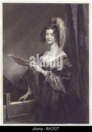 Lady for a keyboard, Johannes de Mare, 1816 - 1889 Stock Photo