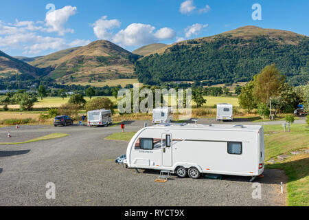 The Ochil Hills from The Woods caravan site, near Alva, Clackmannanshire, Scotland, UK Stock Photo