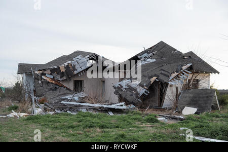 demolition of a tornado storm damaged house Stock Photo - Alamy
