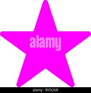 Star symbol icon - purple simple, 5 pointed rounded, isolated - vector ...