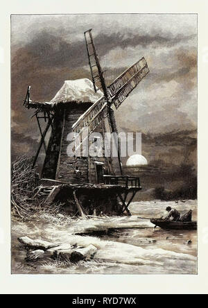 The Old Hampton Windmill, UK, Britain, British, Europe, United Kingdom, Great Britain, European Stock Photo