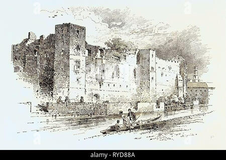 Newark Castle, in Newark, in the English County of Nottinghamshire Was Founded in the Mid 12th Century by Alexander, Bishop of Lincoln. The Castle Was Slighted in 1648 and Left Derelict. Between 1845 and 1848 Architect Anthony Salvin Restored the Castle, and in 1889 the Corporation of Newark Purchased the Building and Carried Out Further Restoration Work. UK Stock Photo