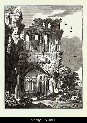 Ruins of Llanthony Abbey, UK, Britain, British, Europe, United Kingdom, Great Britain, European Stock Photo