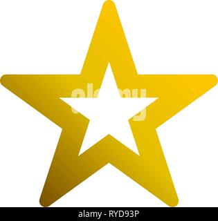 Star symbol icon - golden hollow gradient, 5 pointed rounded, isolated ...