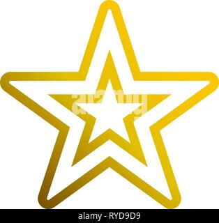 Star symbol icon - golden hollow gradient, 5 pointed rounded, isolated ...