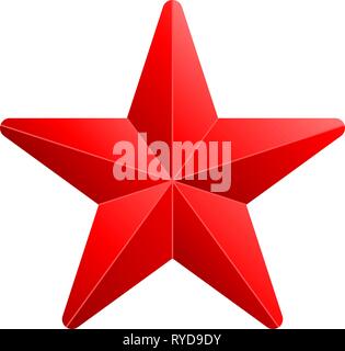 3d red glossy star isolated. Vector illustration Stock Vector Image ...