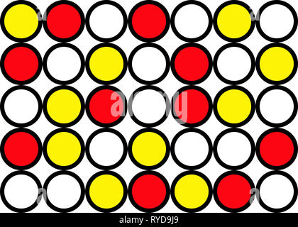 Abstract circle pattern grid with red and yellow colours - illustration Stock Photo