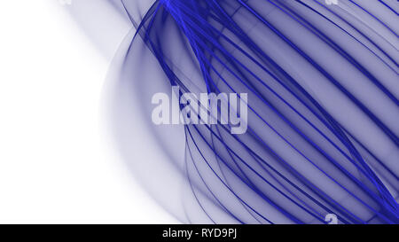 Abstract wave and curved lines illustration blue and white Stock Photo