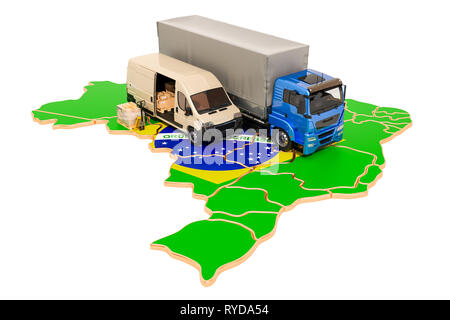 Shipping and Delivery in Brazil, 3D rendering isolated on white background Stock Photo