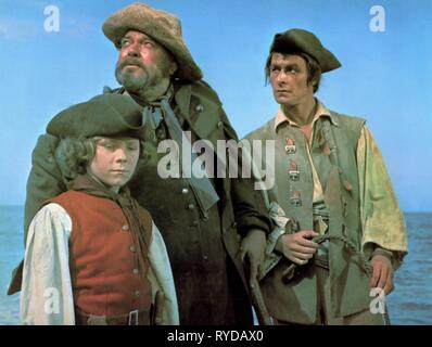 KIM BURFIELD, ORSON WELLES, JEAN LEFEBVRE, TREASURE ISLAND, 1972 Stock Photo