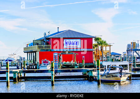 Shaggy’s Harbor Bar and Grill is pictured in Pass Christian Harbor, Feb. 24, 2019, in Pass Christian, Mississippi. Stock Photo