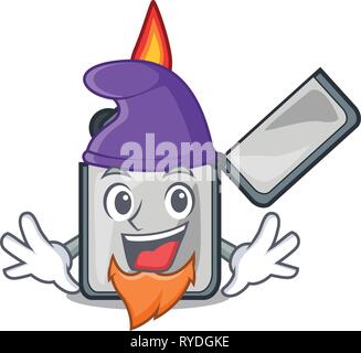 Elf cigarette lighters in the shape mascot Stock Vector