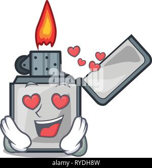 In love cigarette lighters isolated with the cartoon Stock Vector