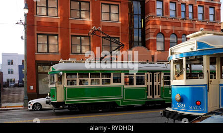 Main street trolley car Memphis Tennessee Stock Photo