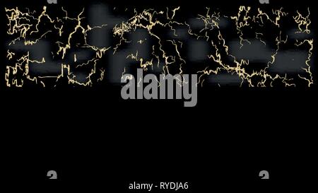 Black marble with gold texture. Marble effect. Frame Stock Vector