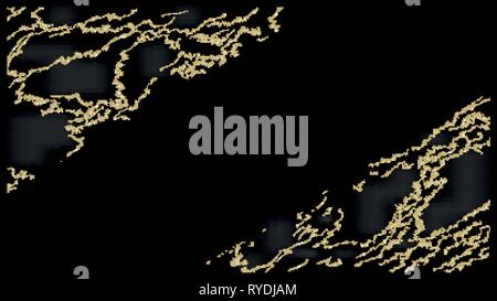 Black marble with gold texture. Marble effect. Frame Stock Vector