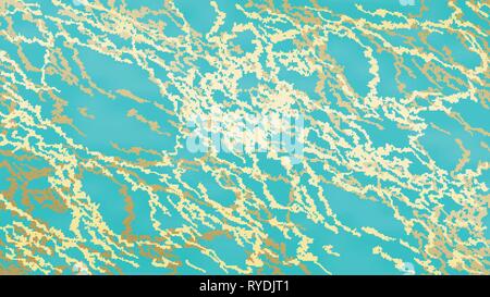 Seamless marble vector texture. Green marble with gold veins. Marble effect. Graceful background. Rectangular tile. Stock Vector