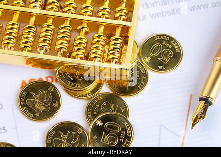 Abacus and COINS Stock Photo