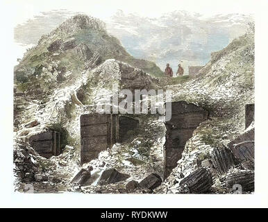 Franco-Prussian War: A Part of the Ramparts Before Paris after the Bombing, France Stock Photo