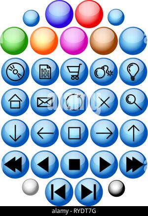 Set of vector glass buttons Stock Vector