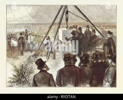 Laying the Foundation Stone of the East London Synagogue East London Synagogue Stepney Green on Monday April 17th 1876 Engraving 1876 UK Stock Photo