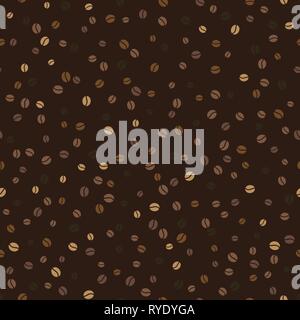 Coffee beans. Seamless Wallpaper. Beige and brown. Vector illustration. Stock Vector