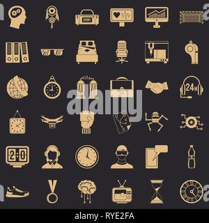 Sport clock icons set, simple style Stock Vector