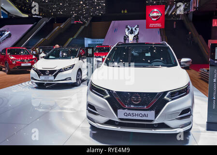 Geneva / Switzerland - march 9 2019 : Geneva International Motor Show, Nissan Qashqai Stock Photo