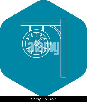 Station clock icon, outline style Stock Vector Image & Art - Alamy