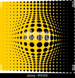 Yellow abstract background made from black dots Stock Vector